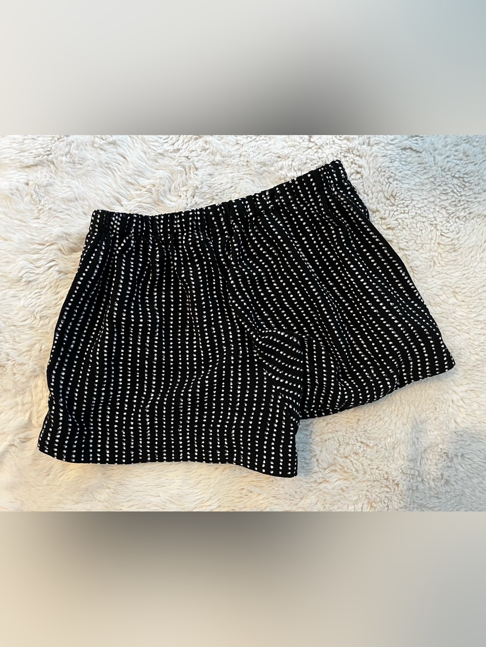 Brandy Melville Black Shorts with White Dot Stripe